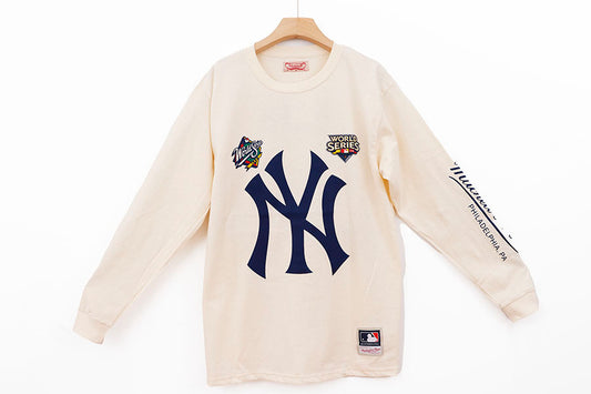 N.Y World series beige Manga larga