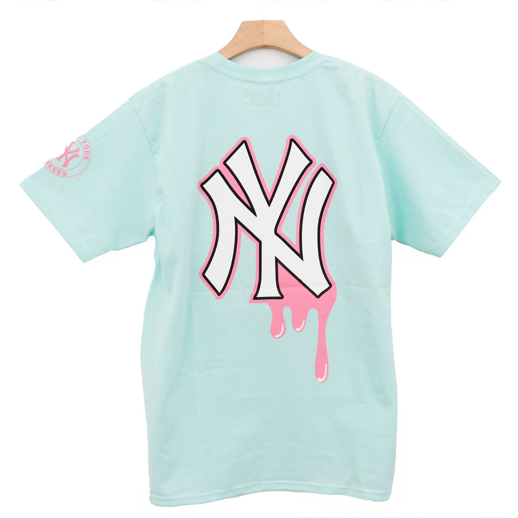 NY YANKEES LIGHT COLORS PINK AND ACQUA PAINT