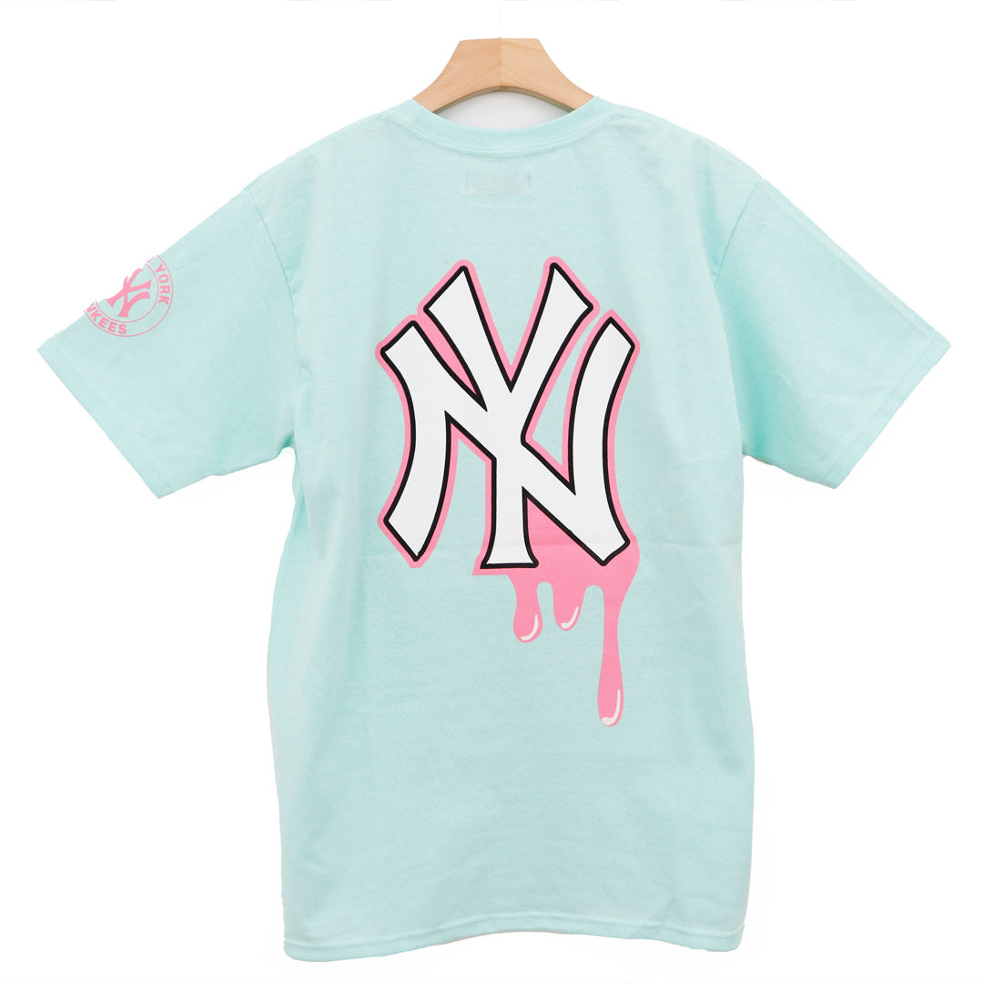 NY YANKEES LIGHT COLORS PINK AND ACQUA PAINT