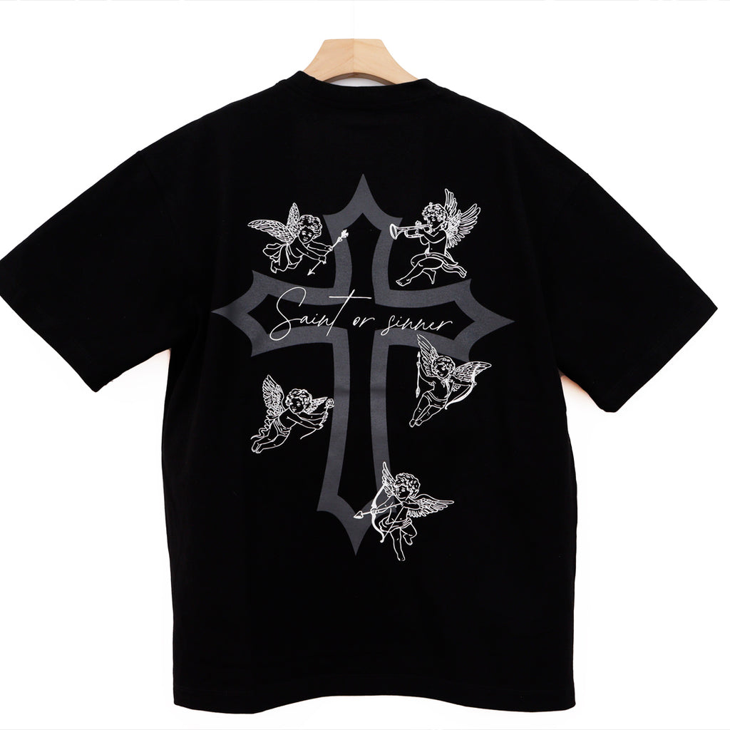 ONLY ONCE GRAY CROSS OVERSIZE