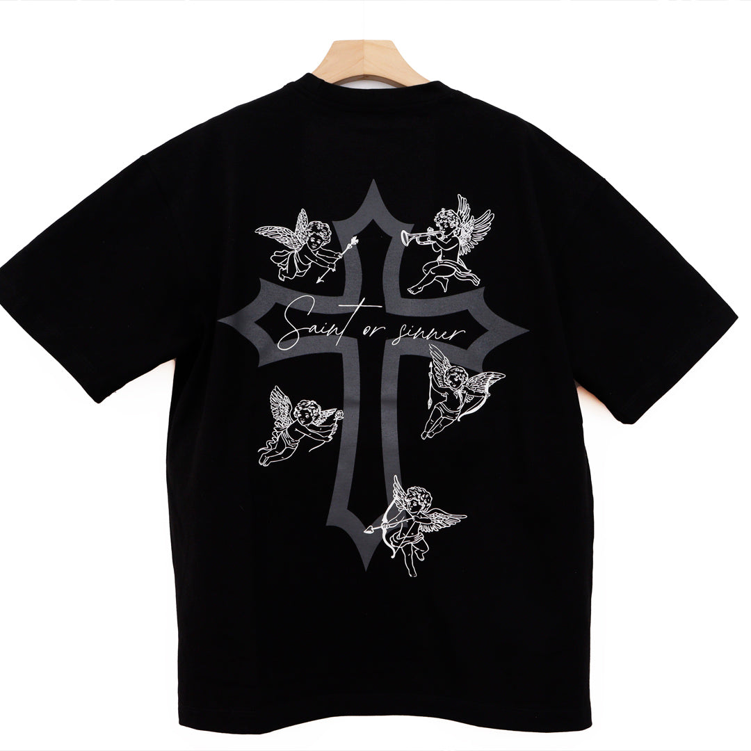 ONLY ONCE GRAY CROSS OVERSIZE