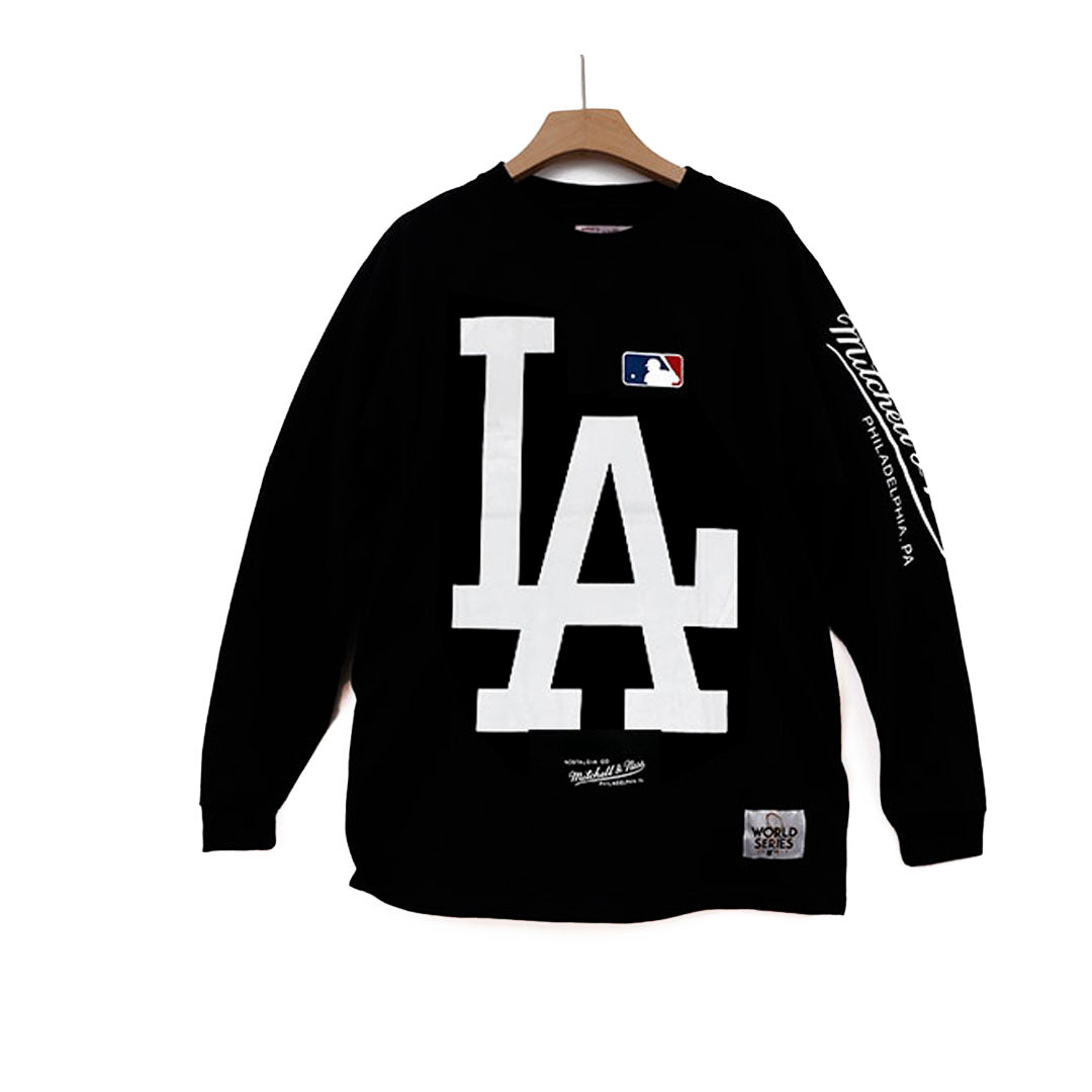 LOS ANGELES DODGERS L.A LOGO BLACK  MANGA LARGA