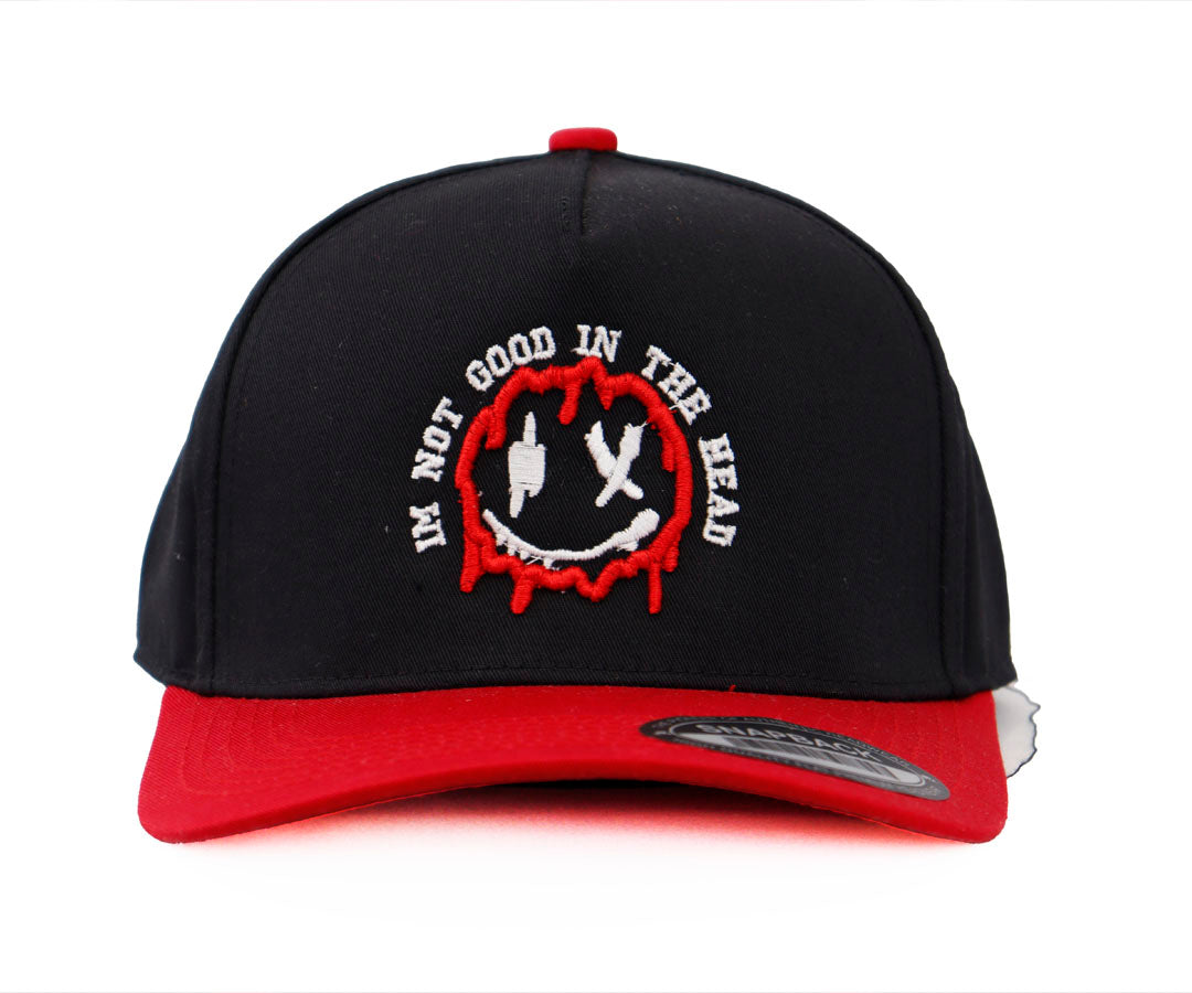 IM NOT GOOD IN THE HEAD BLACK CAP VICERA RED WAYCAP
