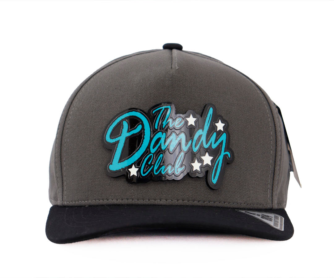 THE DANDY CLUB BLUE LETTERS GRAY AND BLACK KAMEL