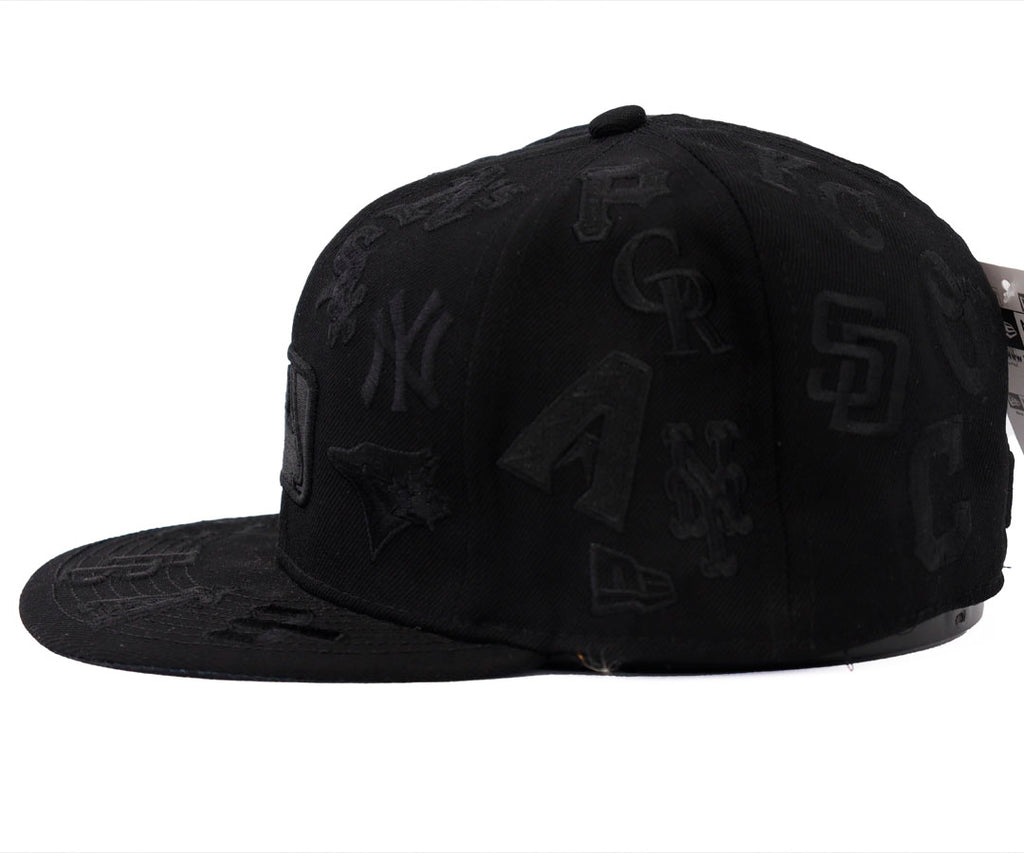 MLB OVER LOGOS TOTAL BLACK CAP CERRADA G5