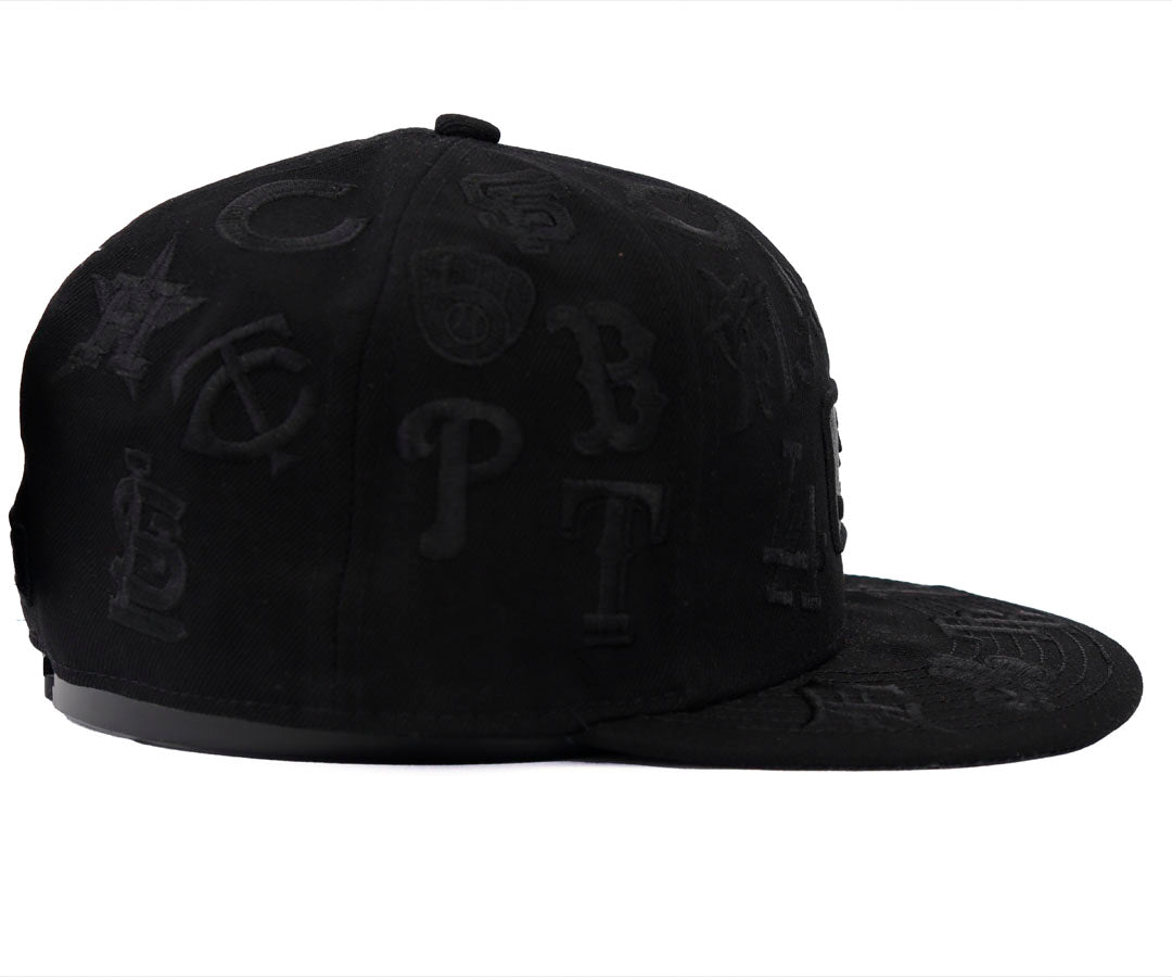 MLB OVER LOGOS TOTAL BLACK CAP CERRADA G5