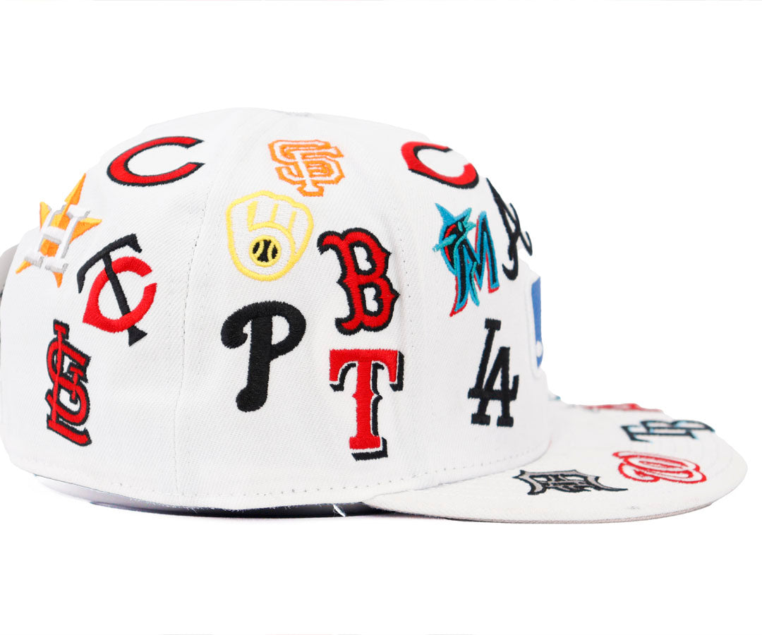 MLB OVER LOGOS WHITE CAP CERRADA G5