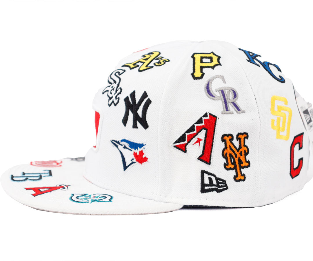 MLB OVER LOGOS WHITE CAP CERRADA G5