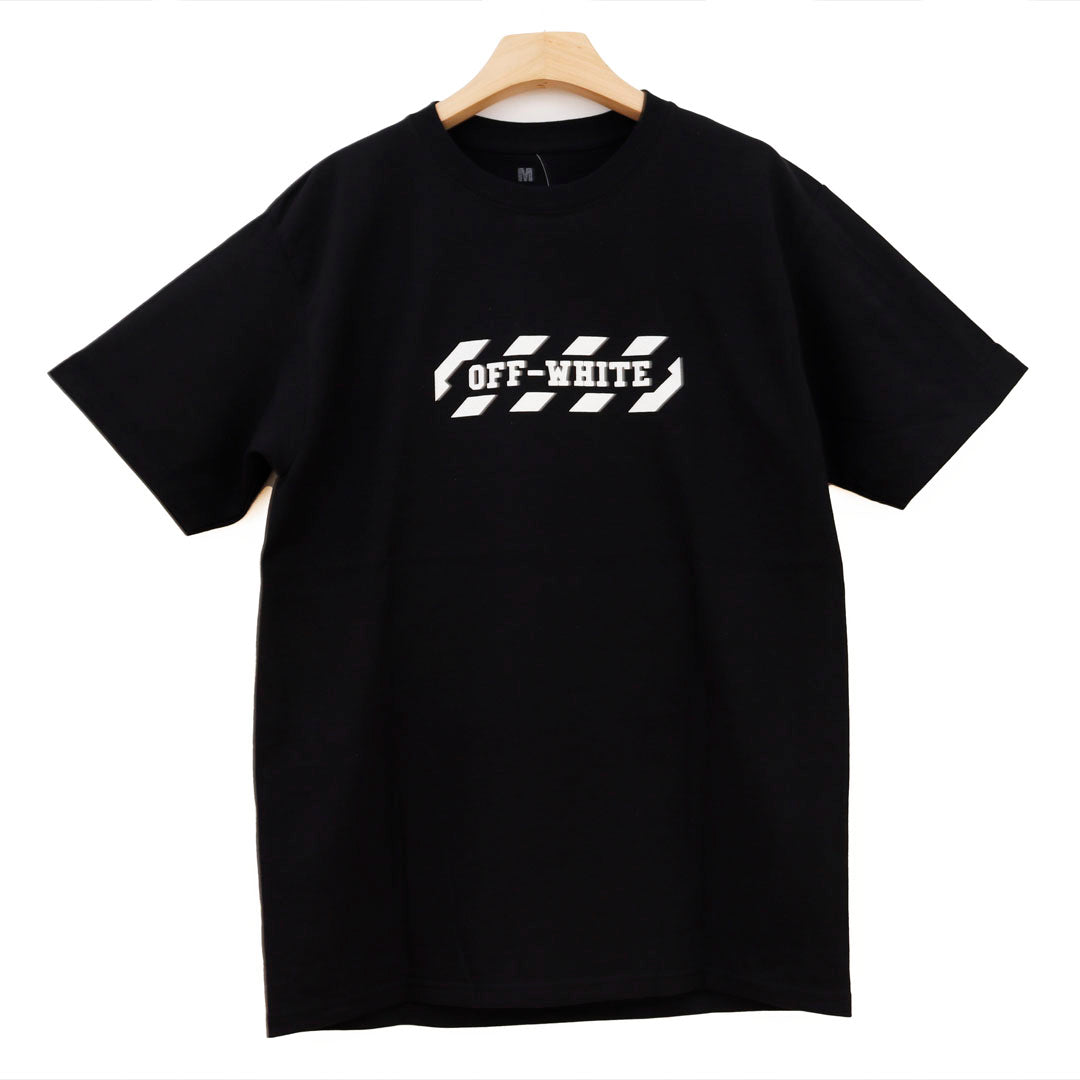 OFF WHITE ROSES IN LOGO BLACK T SHIRT