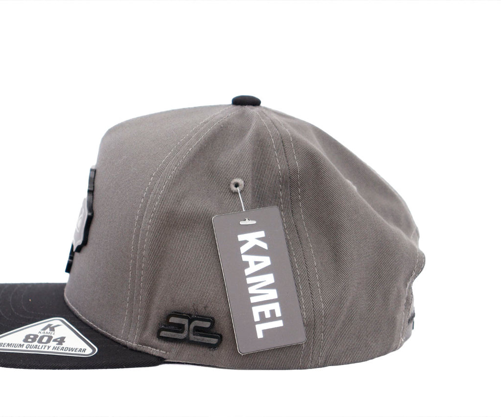 DOBLE PP AND FLOWER GRAY AND BLACK CAP PLACA KAMEL