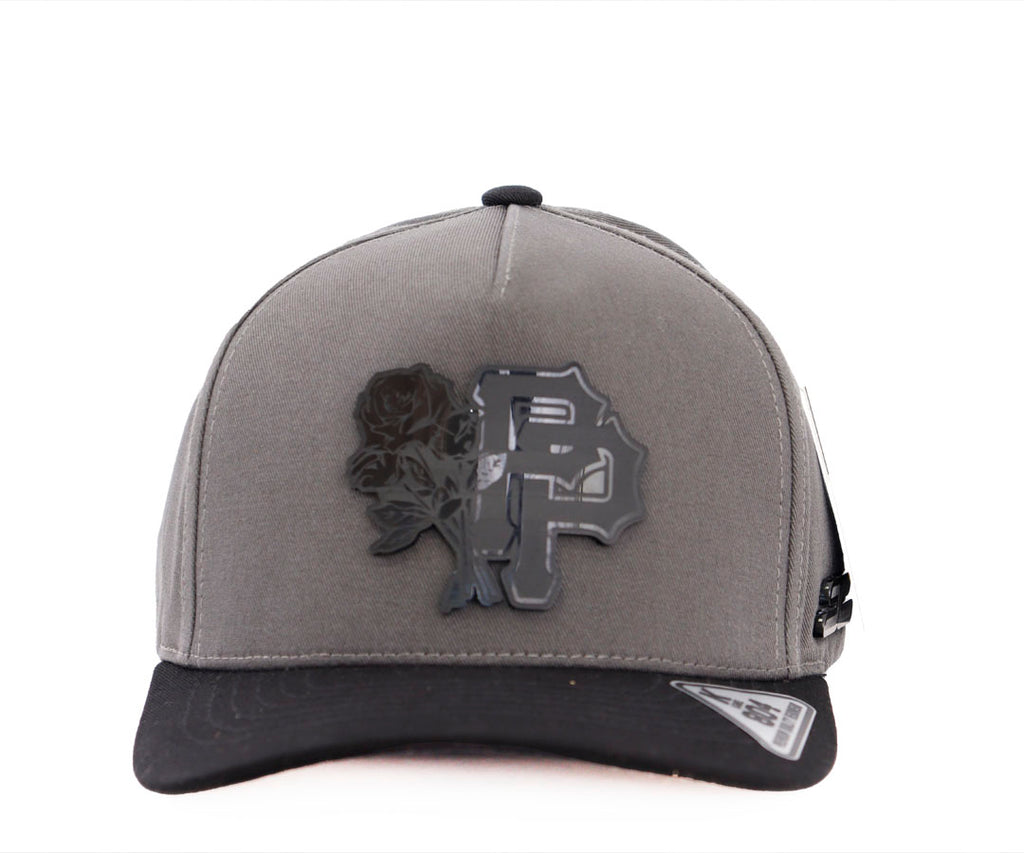 DOBLE PP AND FLOWER GRAY AND BLACK CAP PLACA KAMEL