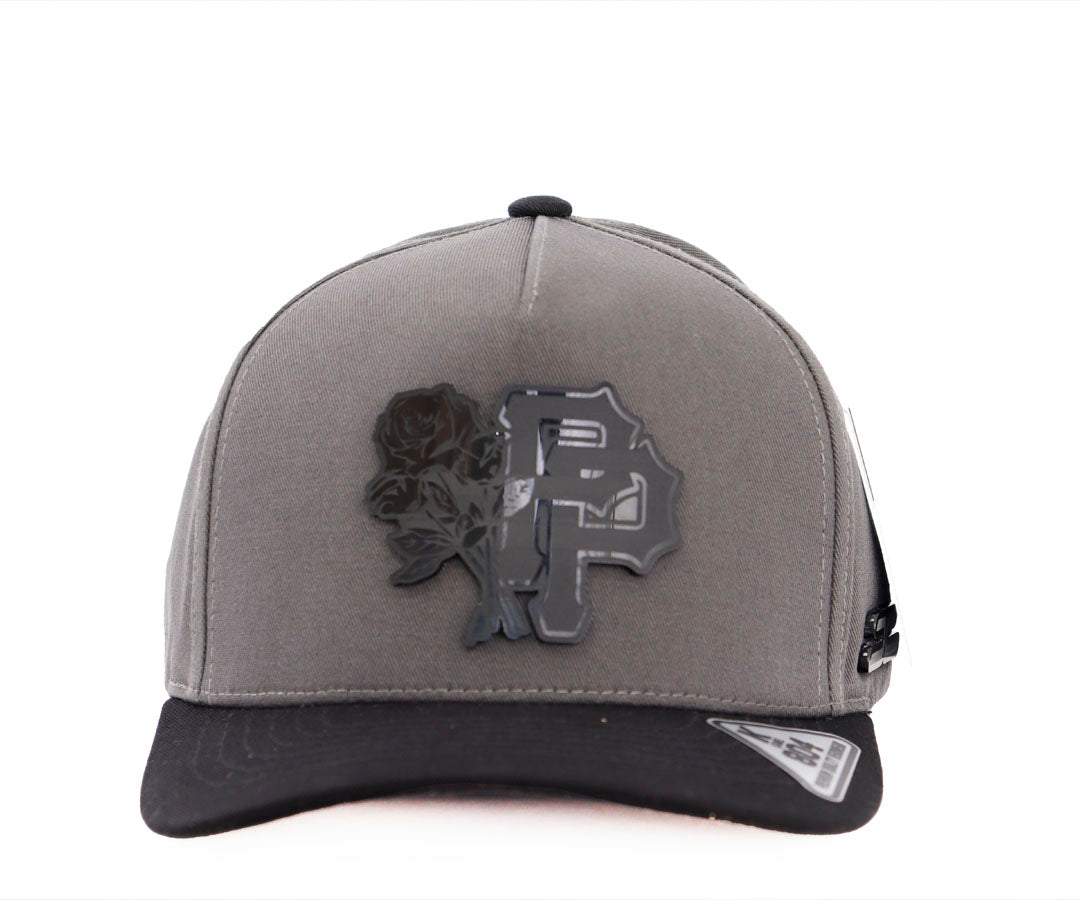 DOBLE PP AND FLOWER GRAY AND BLACK CAP PLACA KAMEL