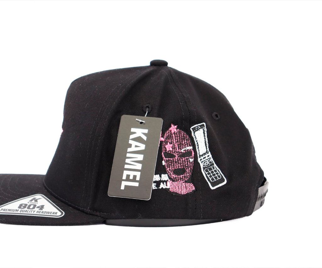 JUNIOR H DANDY HATS BLACK CAP KAMEL