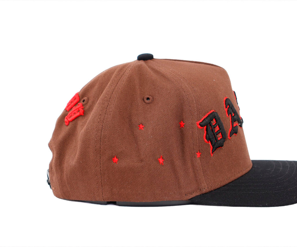 DANDY BROWN LETTERS RED AND BLACK KAMEL