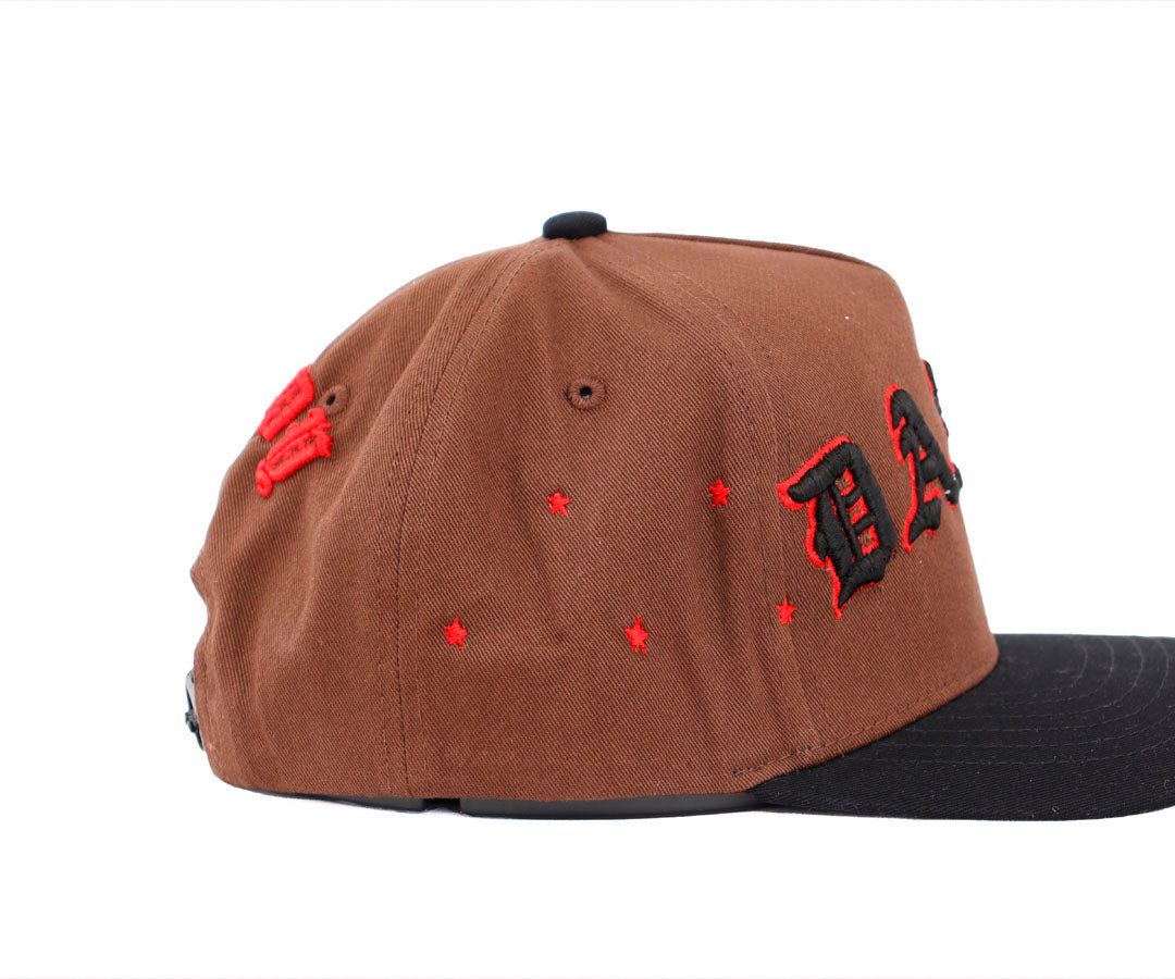DANDY BROWN LETTERS RED AND BLACK KAMEL