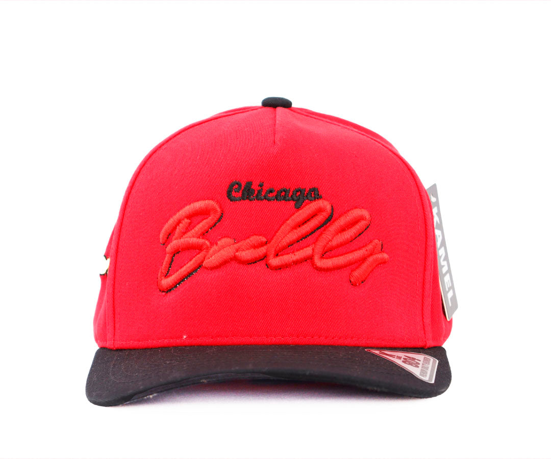 CHICAGO BULLS BIG WORD RED CAP VICERA BLACK KAMEL