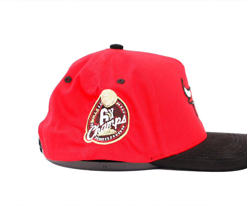 CHICAGO BULLS CLASSIC BULL RED CAP VICERA GAMUZA BLACK JOHNNI