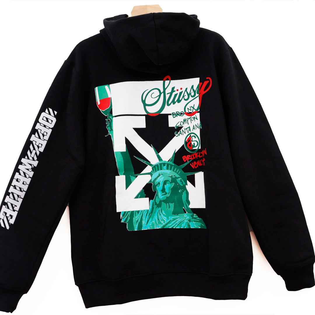 OF WHT STSSY BRNX BLK SUDADERA