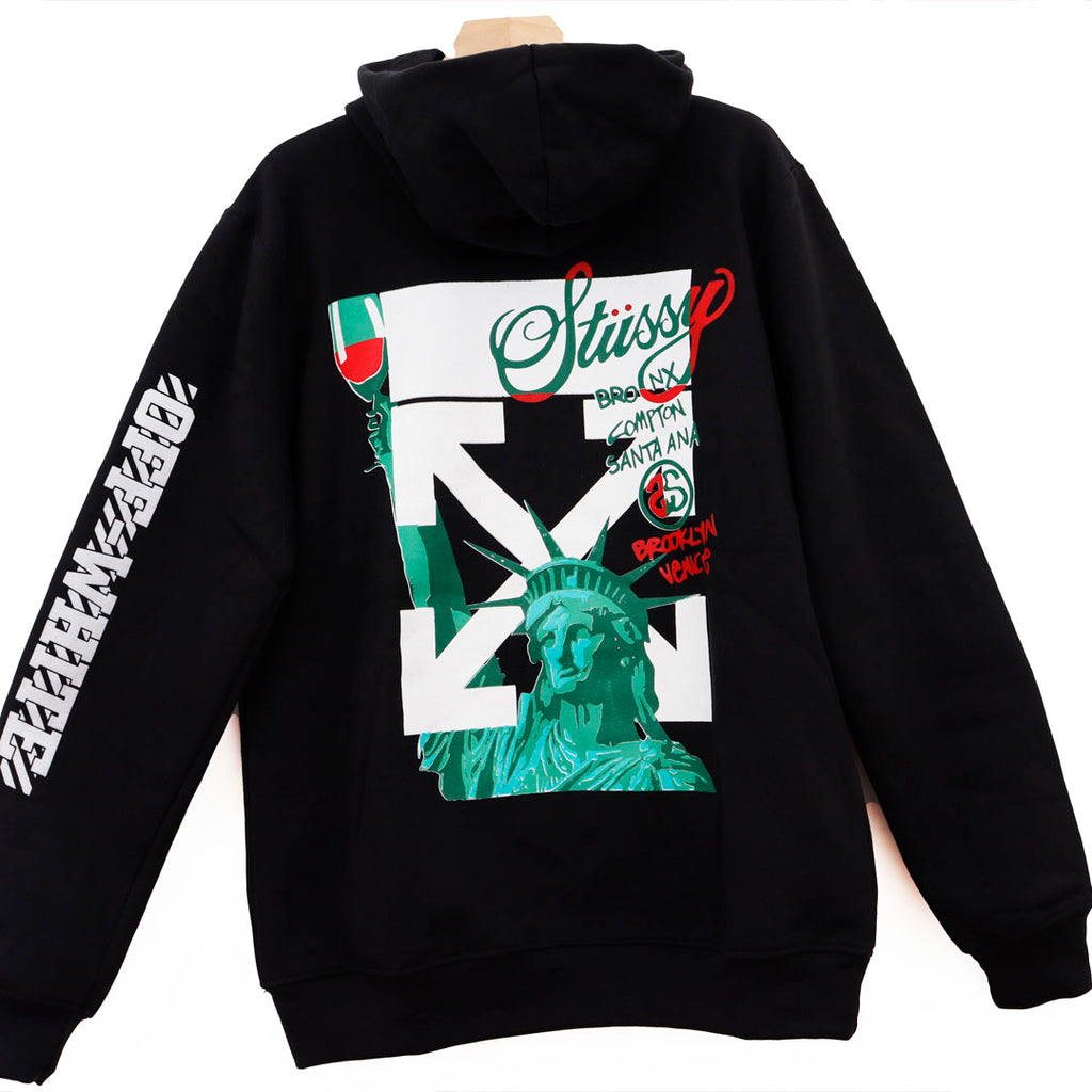 OF WHT STSSY BRNX BLK SUDADERA