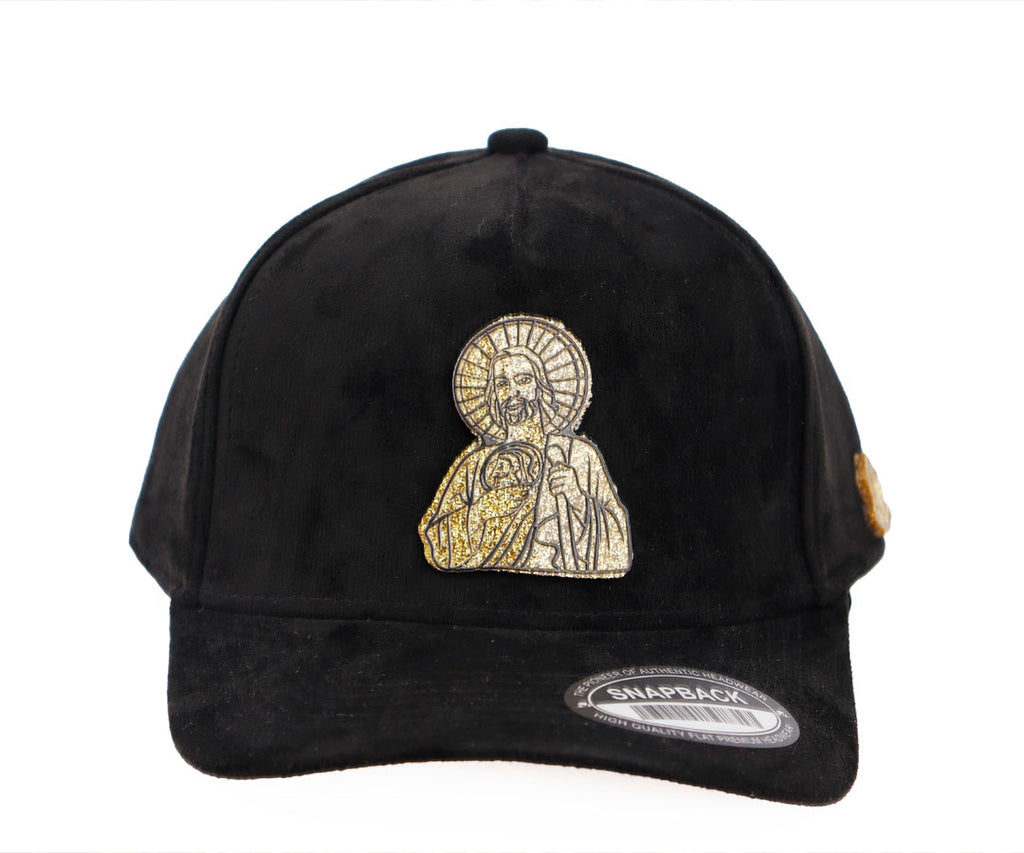 SAN JUDAS SIT GOLD TOTAL BLACK GAMUZA PLACA WAYCAP