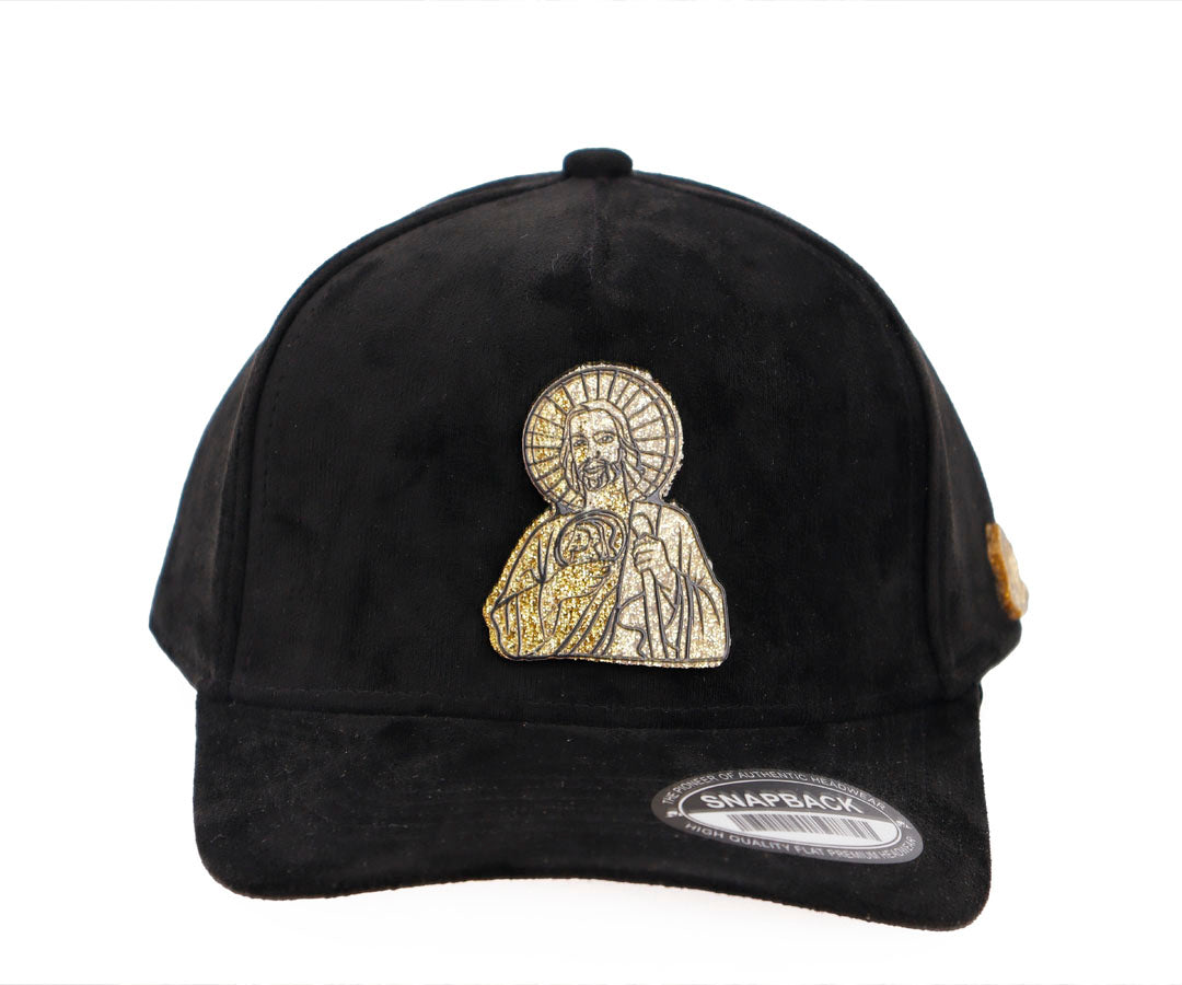 SAN JUDAS SIT GOLD TOTAL BLACK GAMUZA PLACA WAYCAP