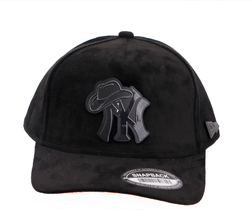 NY YANKEES RANCHERO TOTAL BLACK CAP GAMUZA PLACA WAYCAP