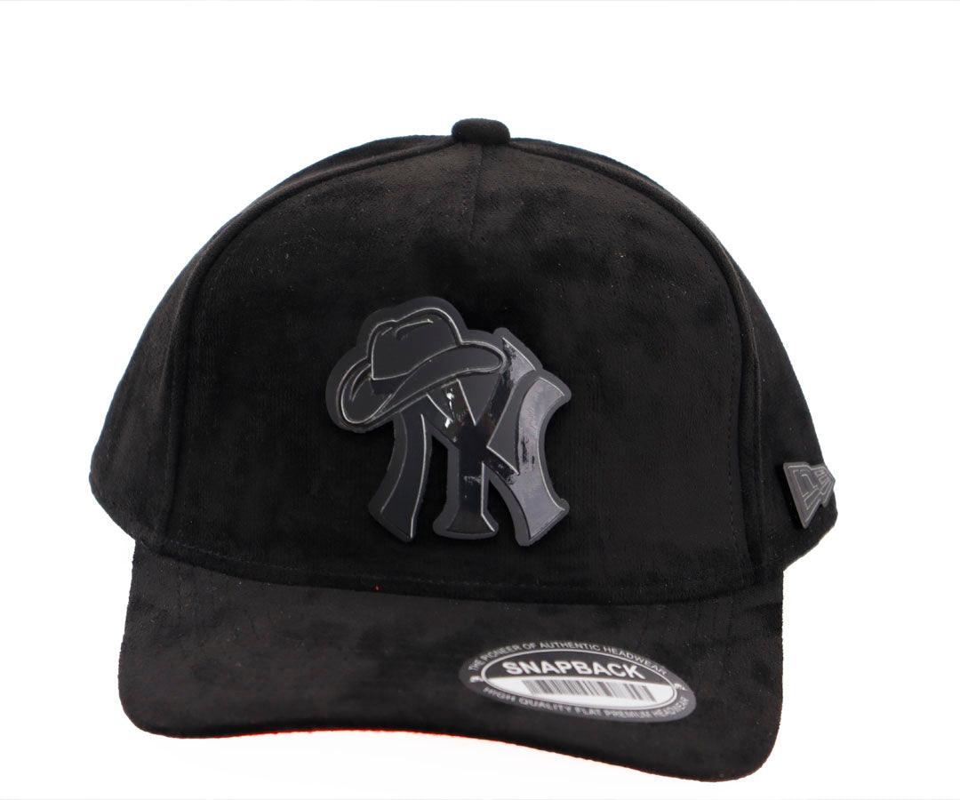 NY YANKEES RANCHERO TOTAL BLACK CAP GAMUZA PLACA WAYCAP