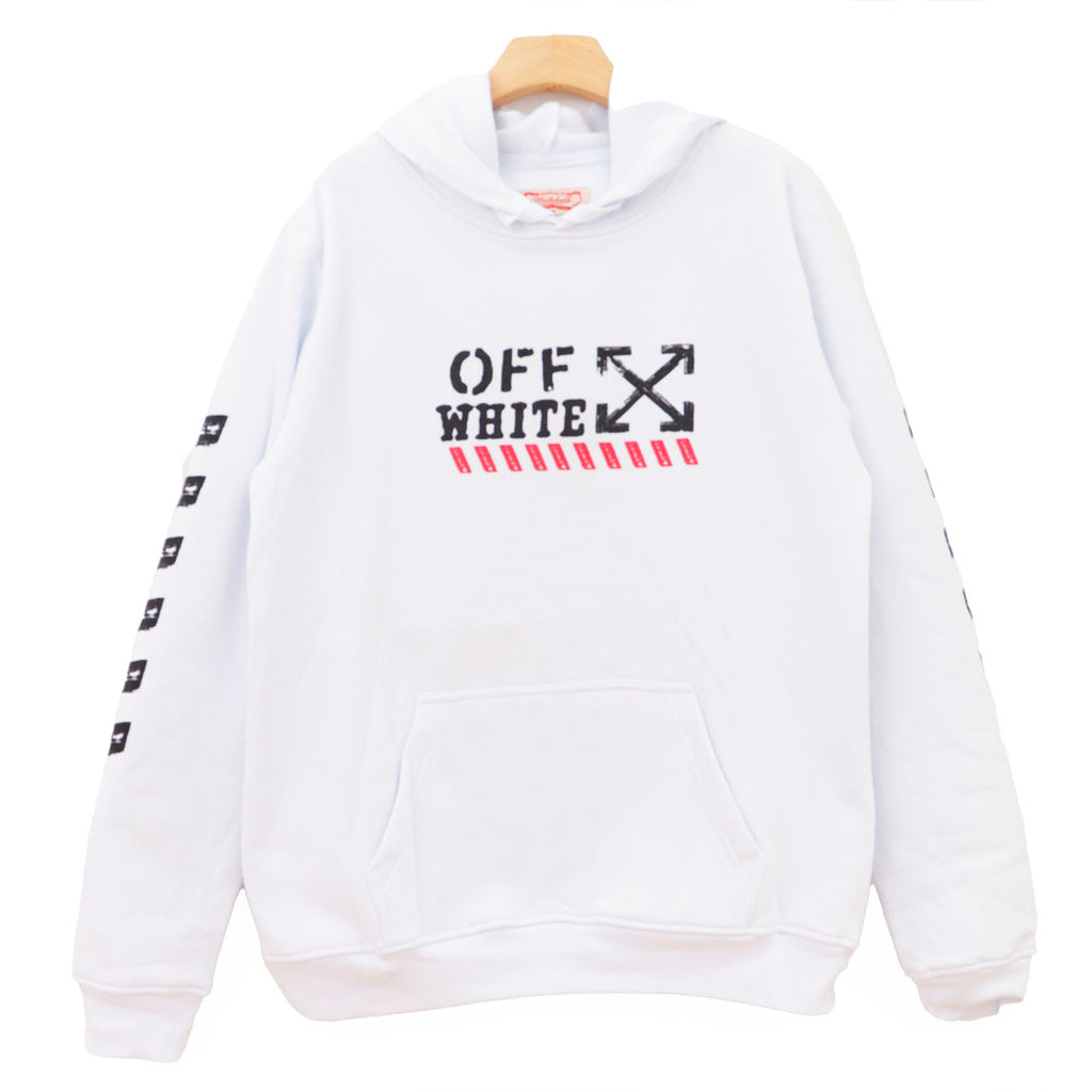 OFF WHITE TOTAL WHITE LOGO CLASSIC BACK SUDADERA
