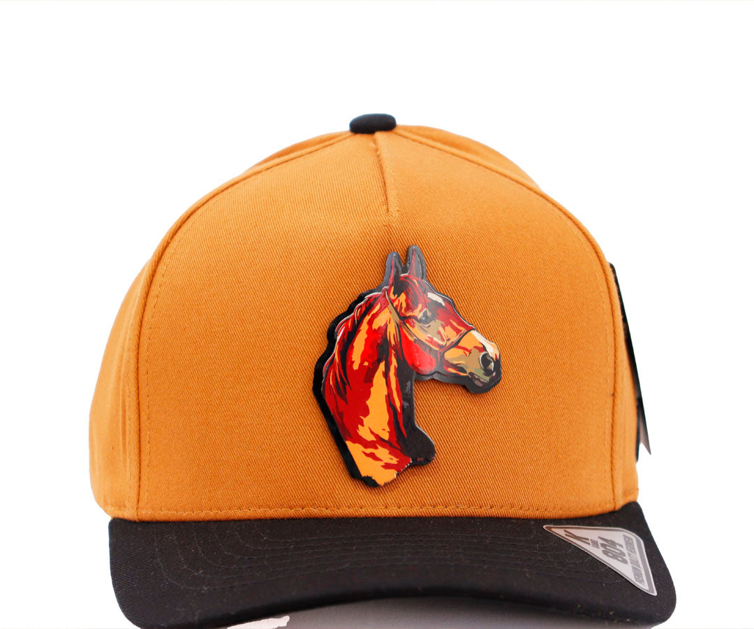 CABALLO COLOR PLACA BROWN CAP BLACK VICERA PLACA KAMEL
