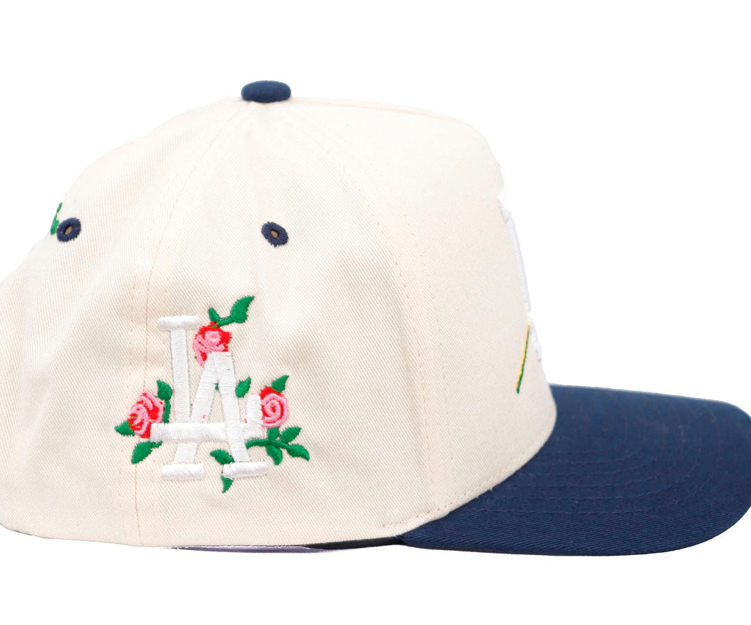LA WHITE ROSE BEIGE CAP AND NAVY VICERA KAMEL