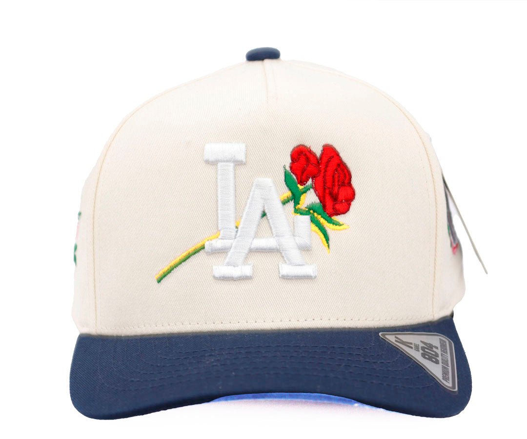 LA WHITE ROSE BEIGE CAP AND NAVY VICERA KAMEL