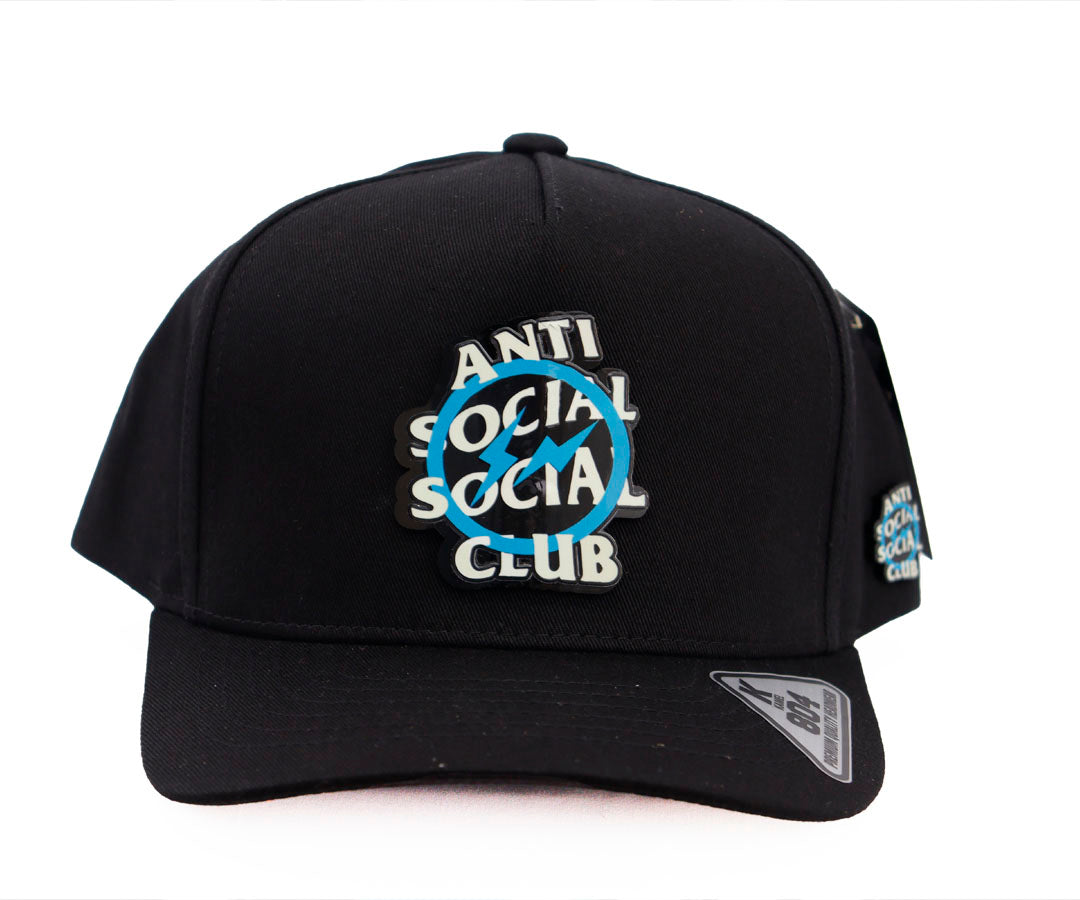ANTI SOCIAL CLUB CIRCLE BLUE PLACA BLACK CAP KAMEL