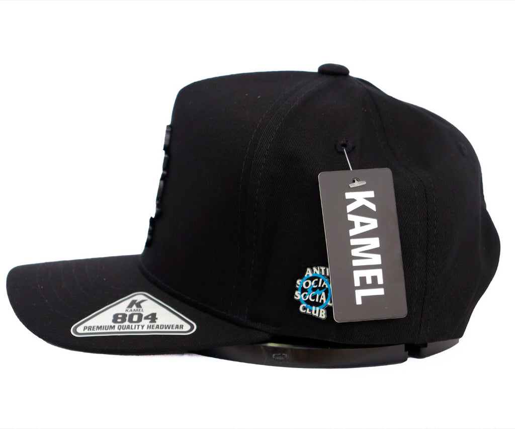 ANTI SOCIAL CLUB CIRCLE BLUE PLACA BLACK CAP KAMEL