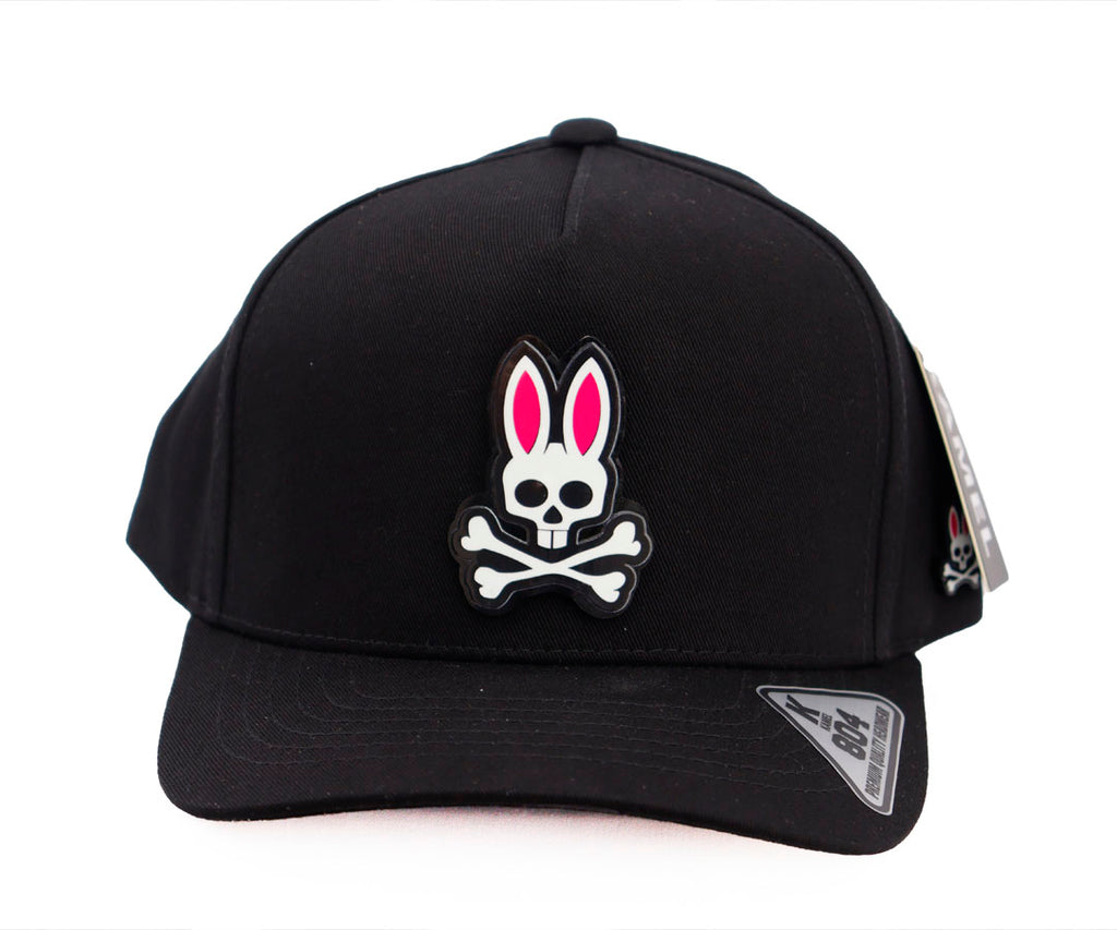 PSYCHO BUNNY COLOR TOTAL BLACK CAP PLACA KAMEL