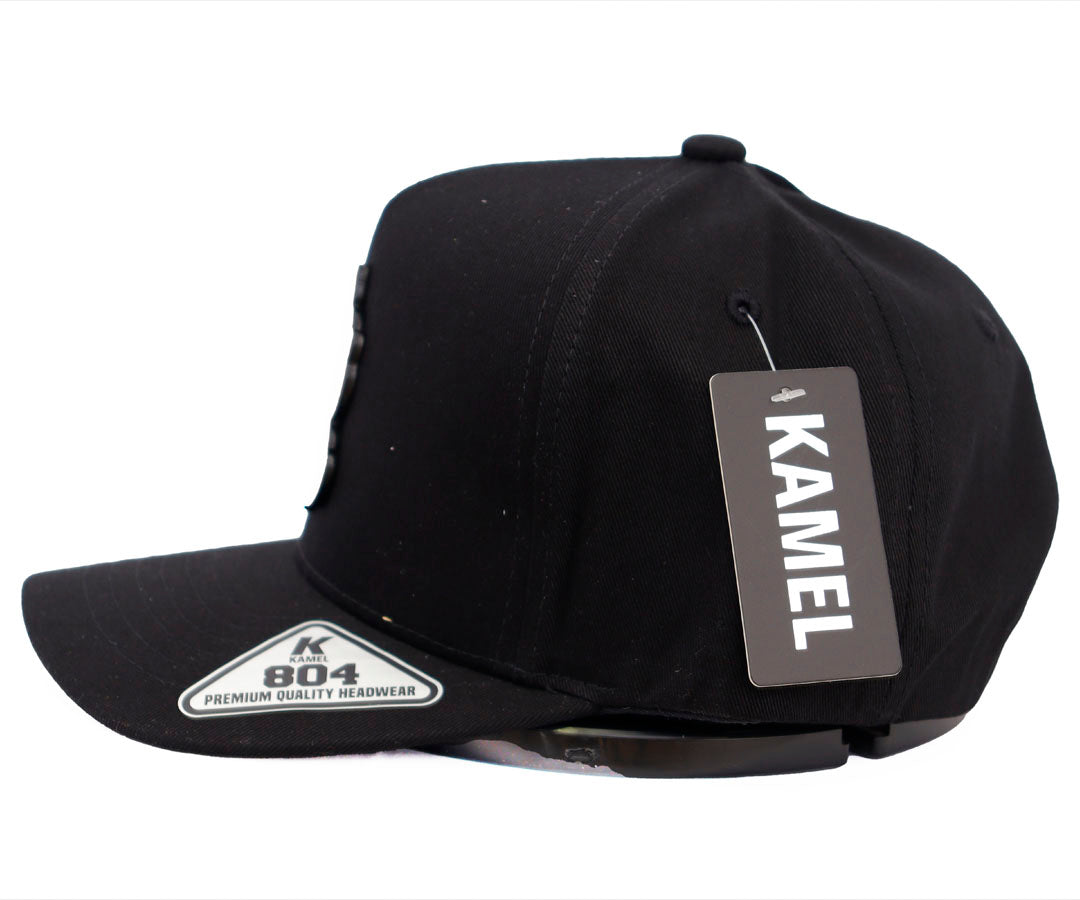 EL BARBAS HATS B RED STAR TOTAL BLACK PLACA KAMEL