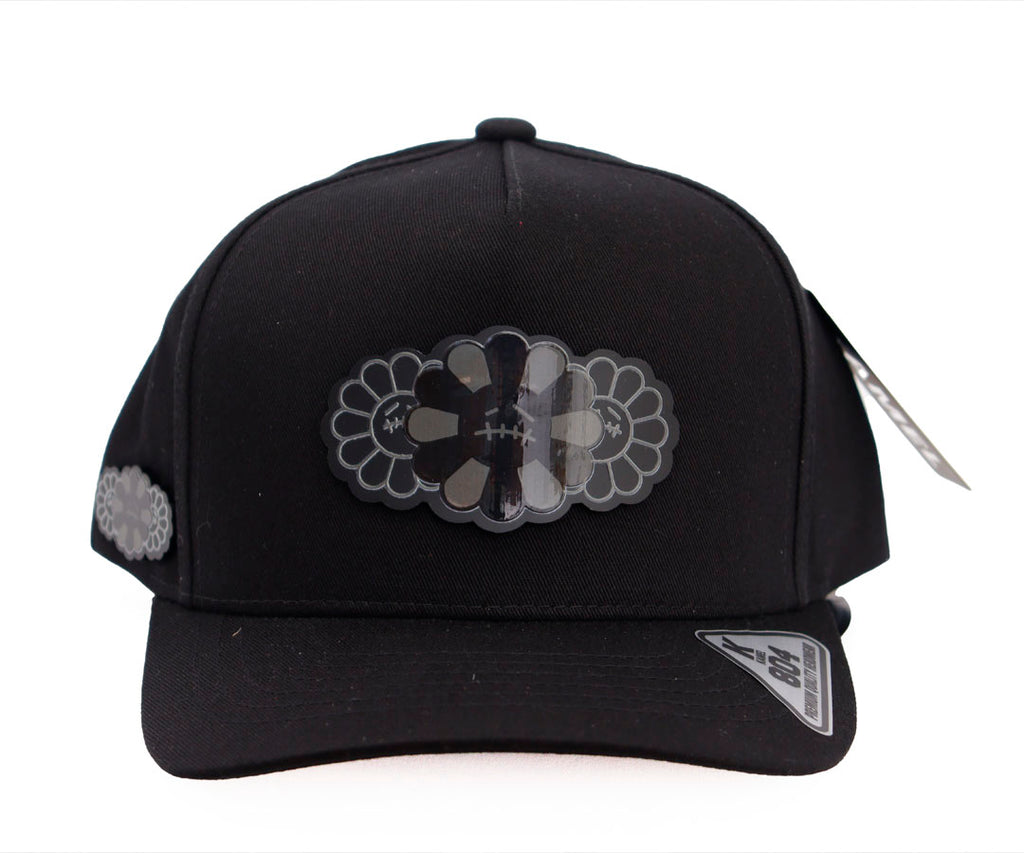 TRIPLE GIRASOLES INNEDIT SILVER AND TOTAL BLACK PLACA KAMEL