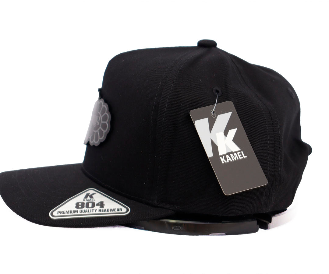 TRIPLE GIRASOLES INNEDIT SILVER AND TOTAL BLACK PLACA KAMEL