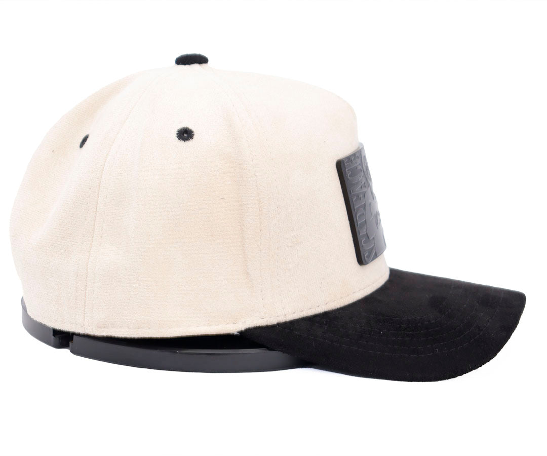 SCARFACE TOTAL BLACK SQUARE BIG PLACA BEIGE AND BLACK TOTAL GAMUZA WAYCAP