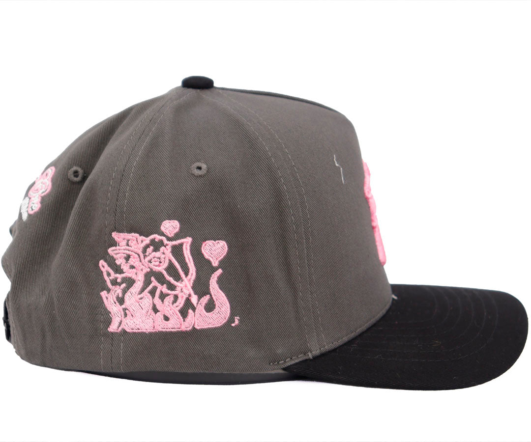 NY PEARLS LOVE LIMITED EDITION DARK GRAY CAP AND BLACK VICERA KAMEL