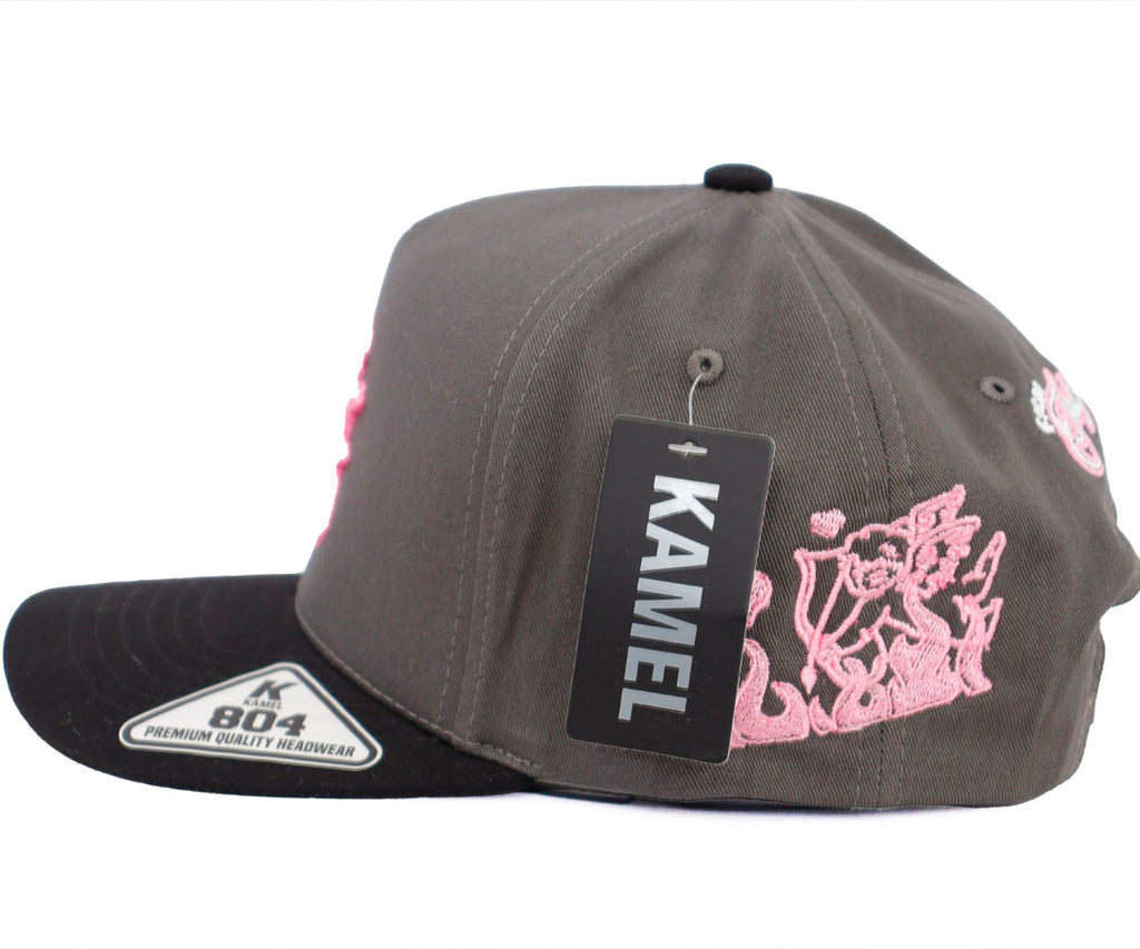 NY PEARLS LOVE LIMITED EDITION DARK GRAY CAP AND BLACK VICERA KAMEL