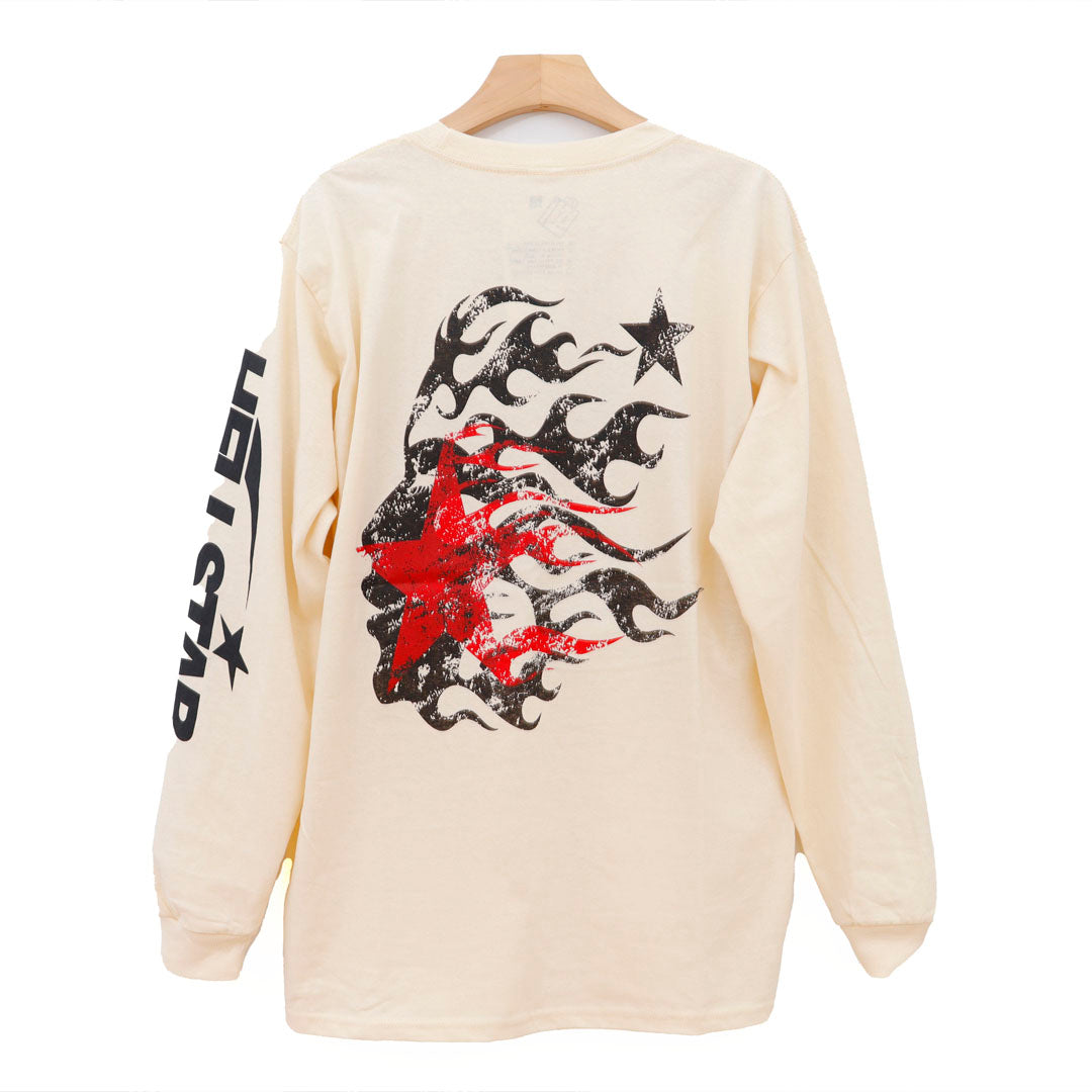 HELLSTAR FACE FLAMES ON BACK MANGA LARGA