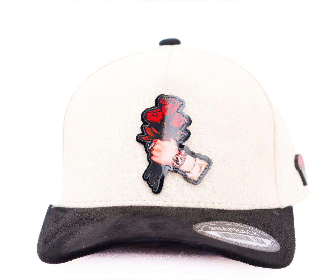 MANO CON ROSA ROSONES BEIGE AND BLACK VICERA TOTAL GAMUZA  WAYCAP