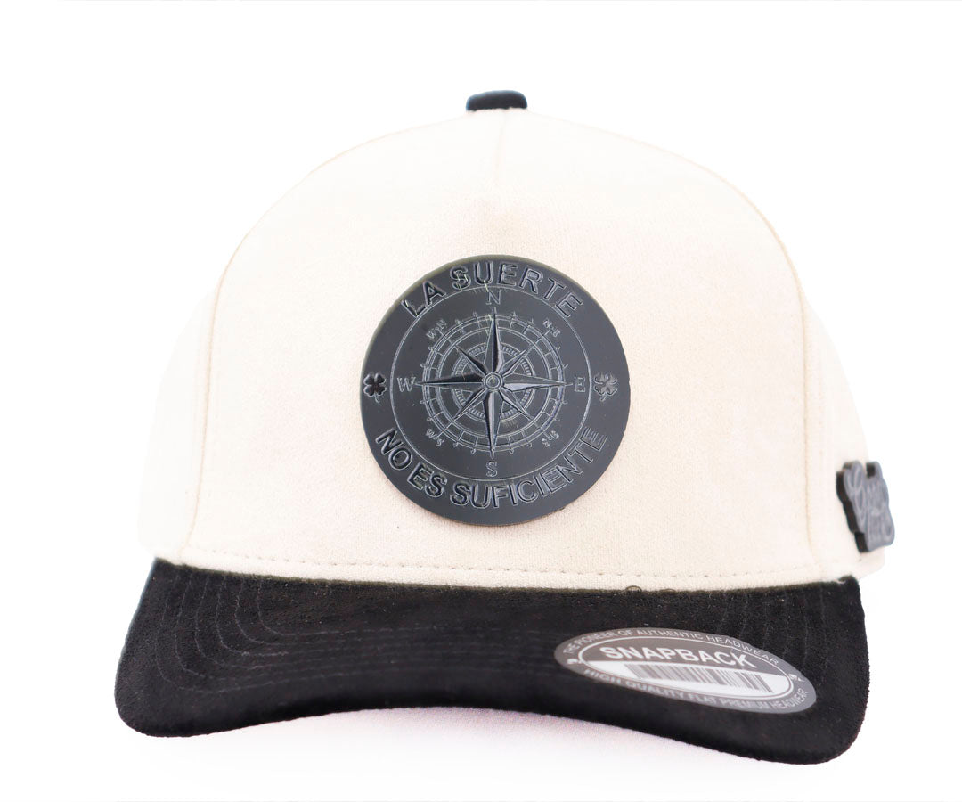 LA SUERTE NO ES SUFICIENTE BLACK PLACA TOTAL GAMUZA BEIGE AND BLACK WAYCAP