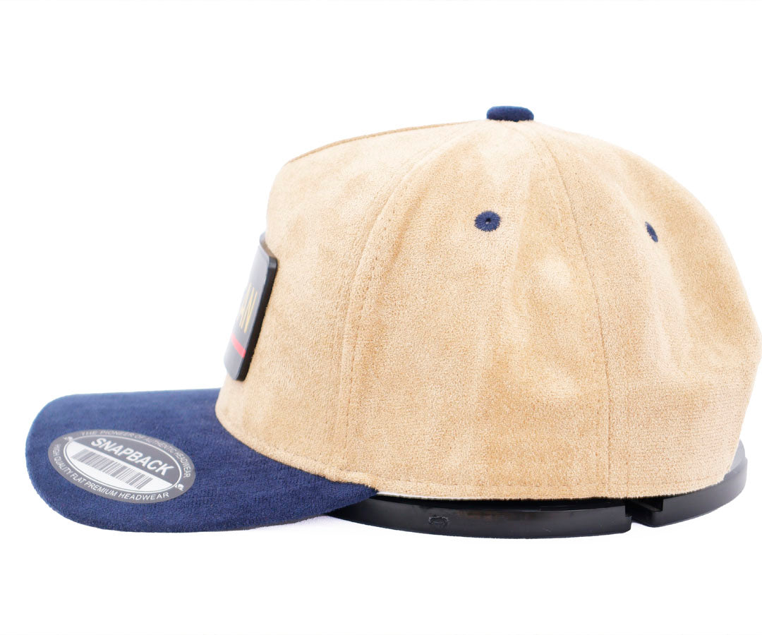 MICHOACAN PLACA DEL ESATDO GORRA GAMUZA CAFE Y MARINO PLACA KAMEL
