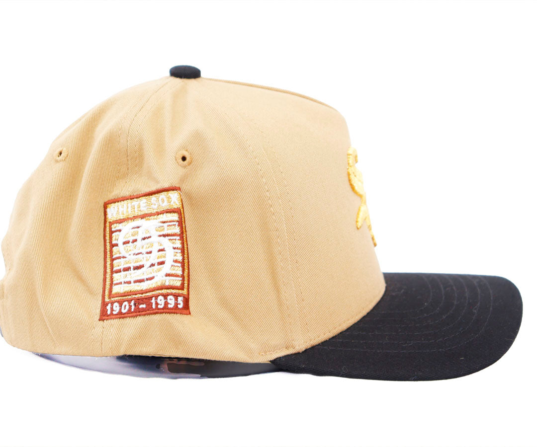 CHICAGO WHITE SOX GOLD AND BROWN CAP BLACK VICERA KAMEL