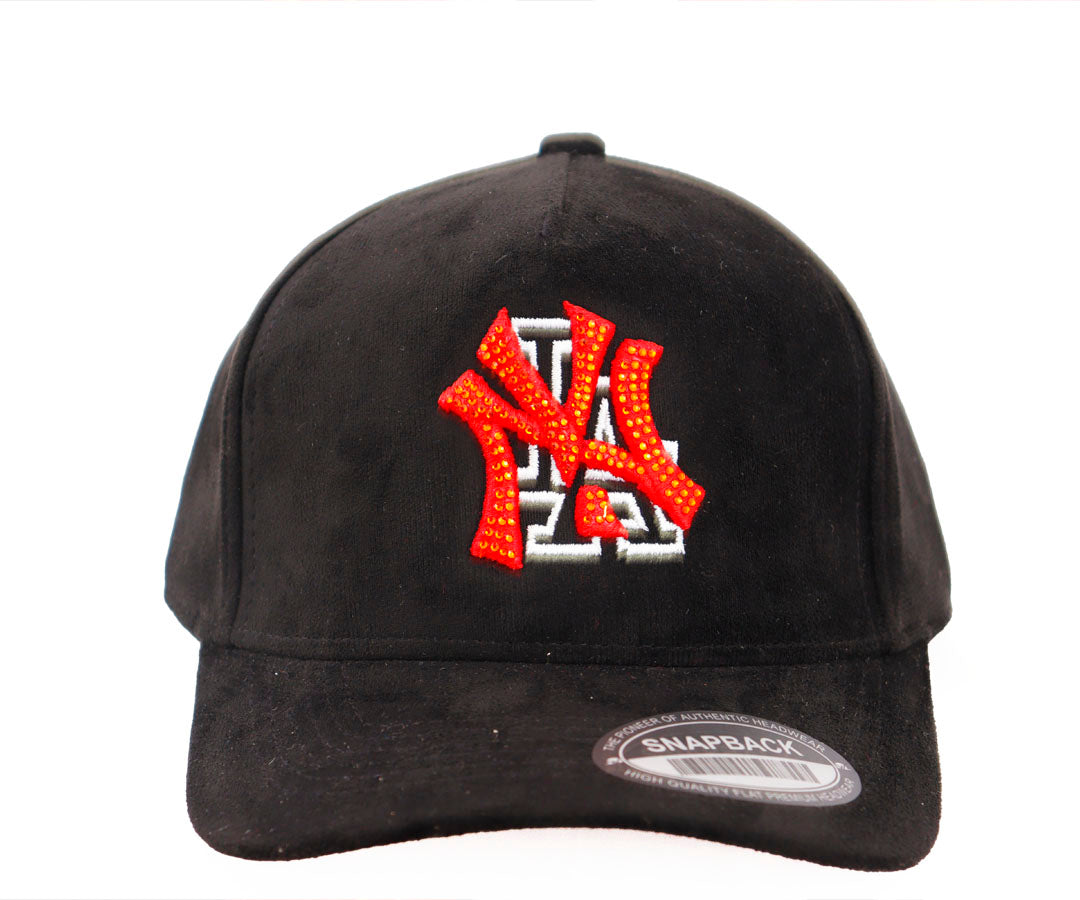 NY LA OVER ONE RED AND WHITE TOTAL GAMUZA BLACK PIEDRA WAYCAP
