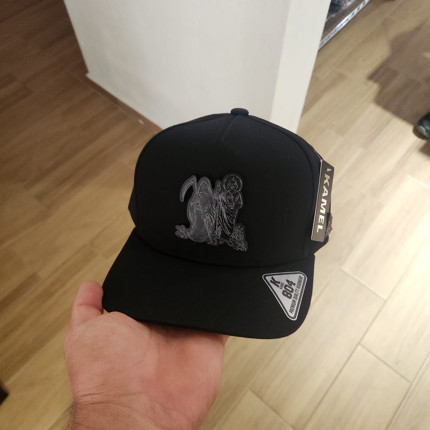 SAN JUDAS Y SANTA MUERTE PLACA NEGRA KAMEL